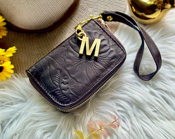 Handmade leather wallet with zipper • wristlets wallets • Leather woman wallet • small wallets for women • birthday gifts