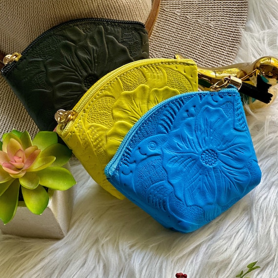 Embossed airpod case • Leather cable organizer • personalized gift for her