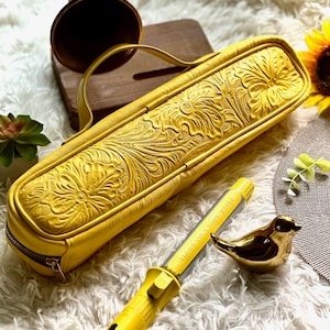 Heat Resistant Leather Curling Iron Travel Case •  Curling iron storage •  Travel gifts for women