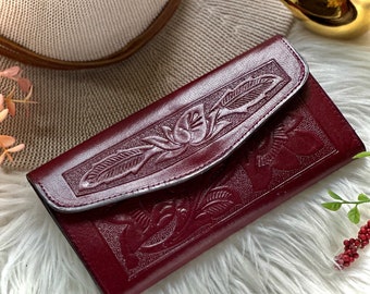 Embossed leather cute wallets for women •  personalized wallets • Vintages style wallets • ladies wallets • personalized gifts