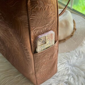 Leather Pickleball Tote Bag: Personalized Boho Gym & Court Bag image 5