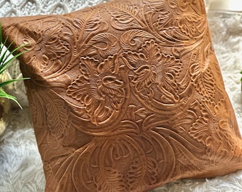 Handmade Authentic leather pillow covers• Accent pillow • Leather Home Decor • gifts for home