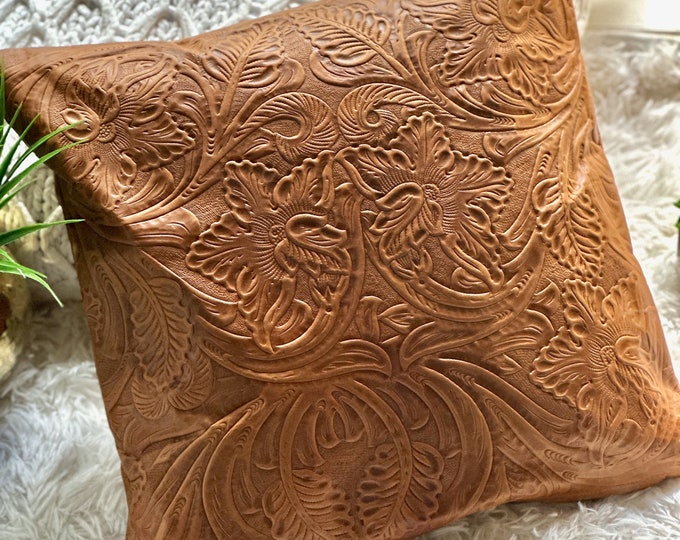 Handmade Authentic leather pillow covers• Accent pillow • Leather Home Decor • gifts for home