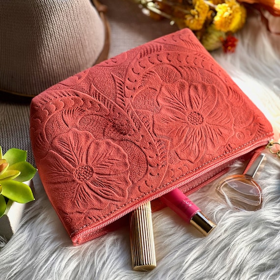 Leather makeup pouch hotsell