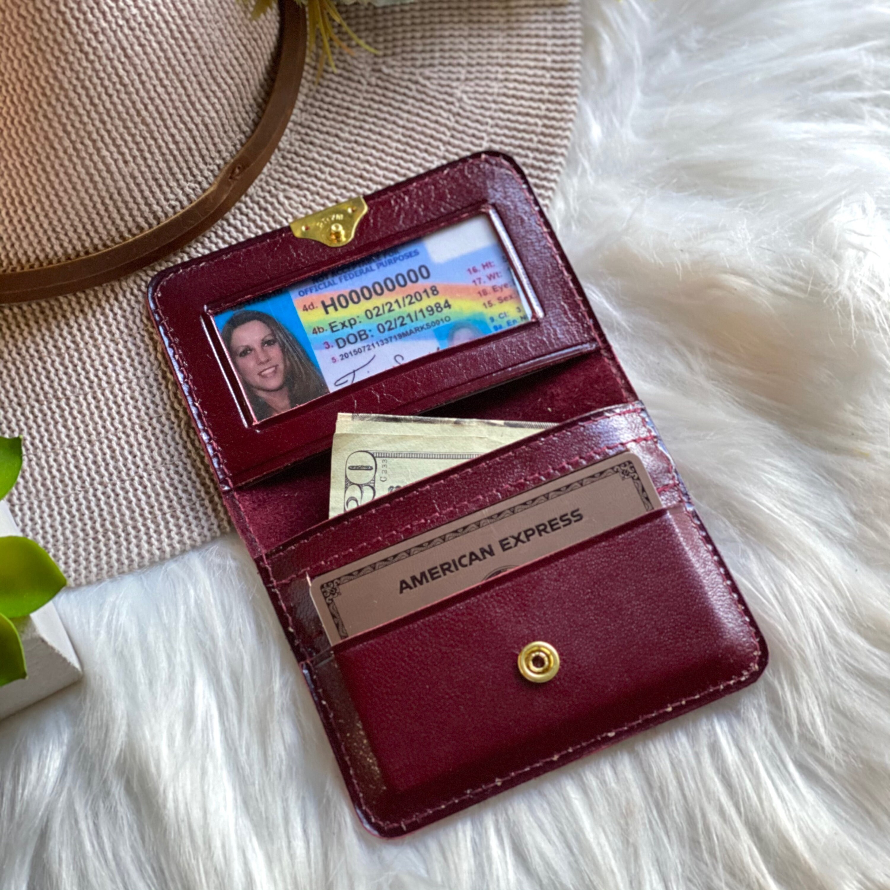 Small leather wallet • cute women's wallets • Small floral wallet • personalized gift for her