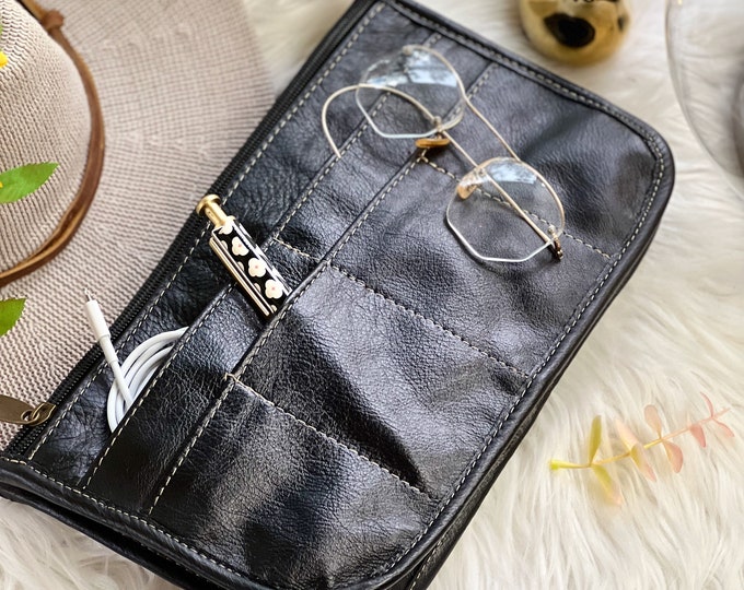 Handmade leather bag organizer insert • women's purse organizer insert • women handbag organizer • leather gifts for her