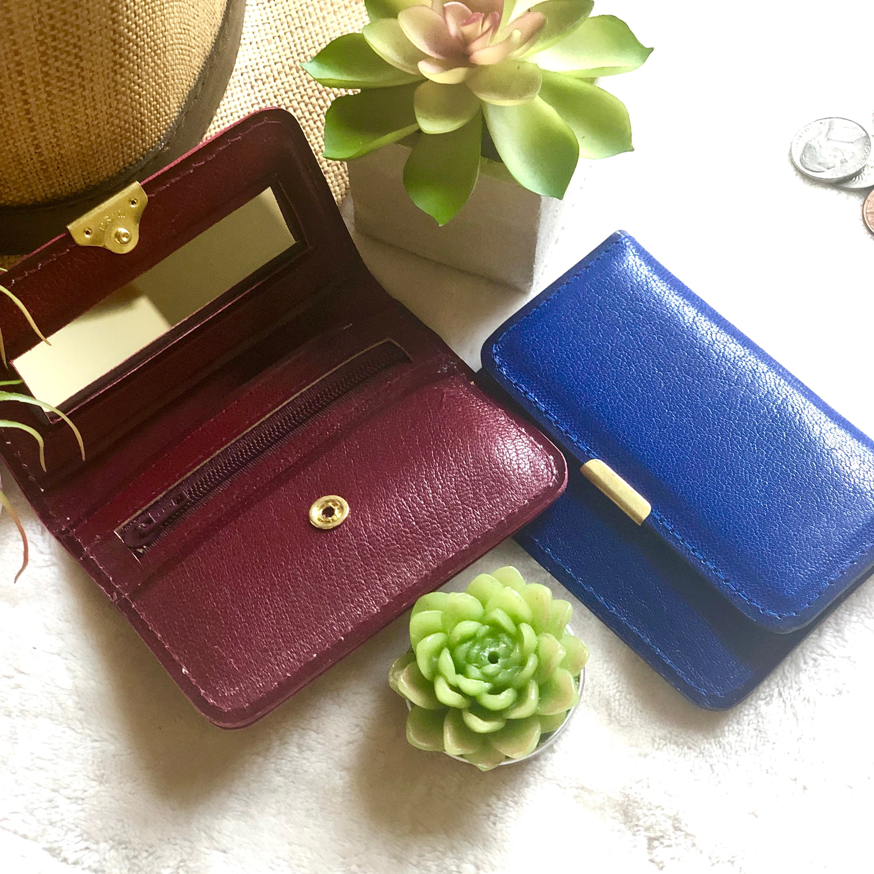 Small leather women's wallet with card holder - Leather woman wallet ...