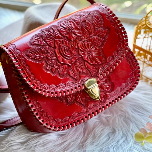 Tooled Saddle Bag Leather Handbag Bohemian Bags Western - Etsy