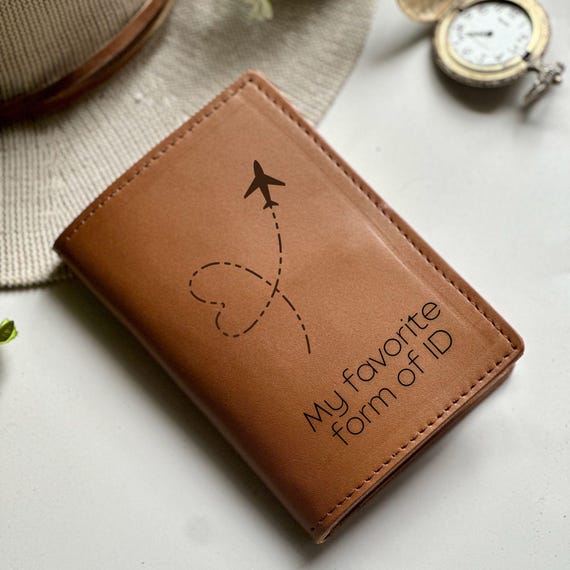 Engraved Leather Passport Cover: Personalized Boho Travel Wallet