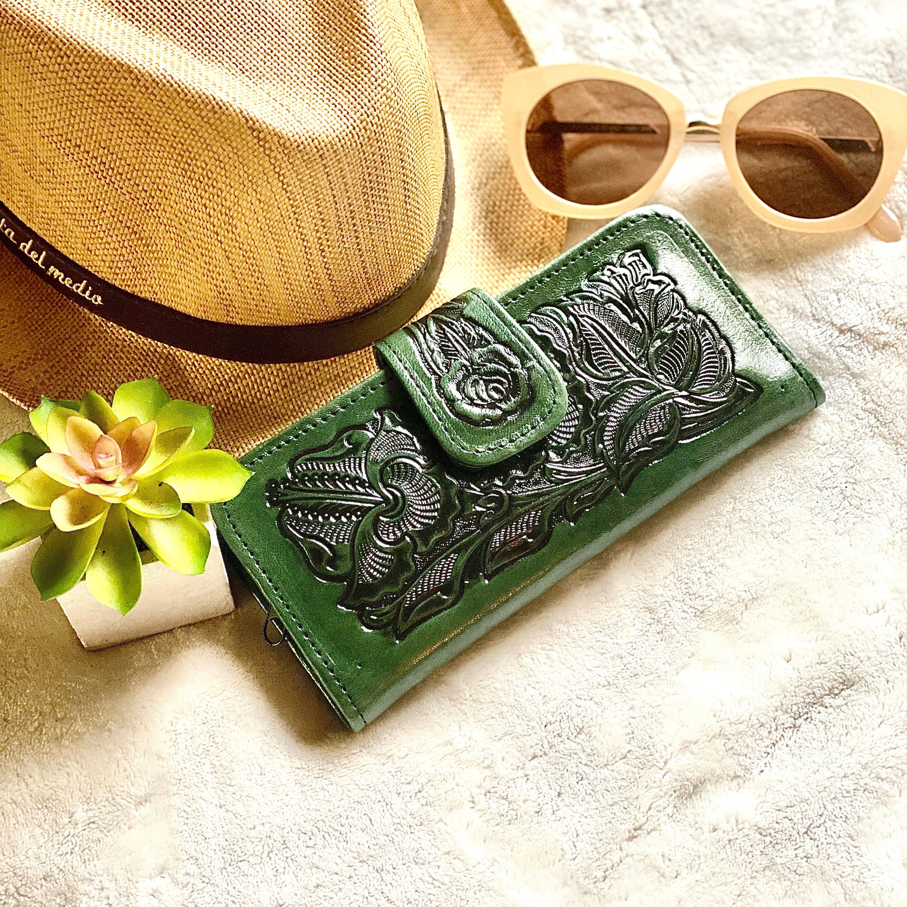 Women's wallet leather Western wallet Bohemian wallet long wallet