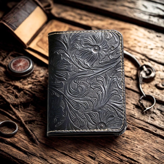 Tooled Leather Passport Cover: Handmade Travel Gift