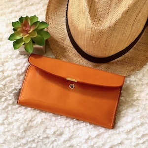 Slim Leather Wallet for Women with Clasp • Vintage Style, Personalized Handmade Wallet image 8