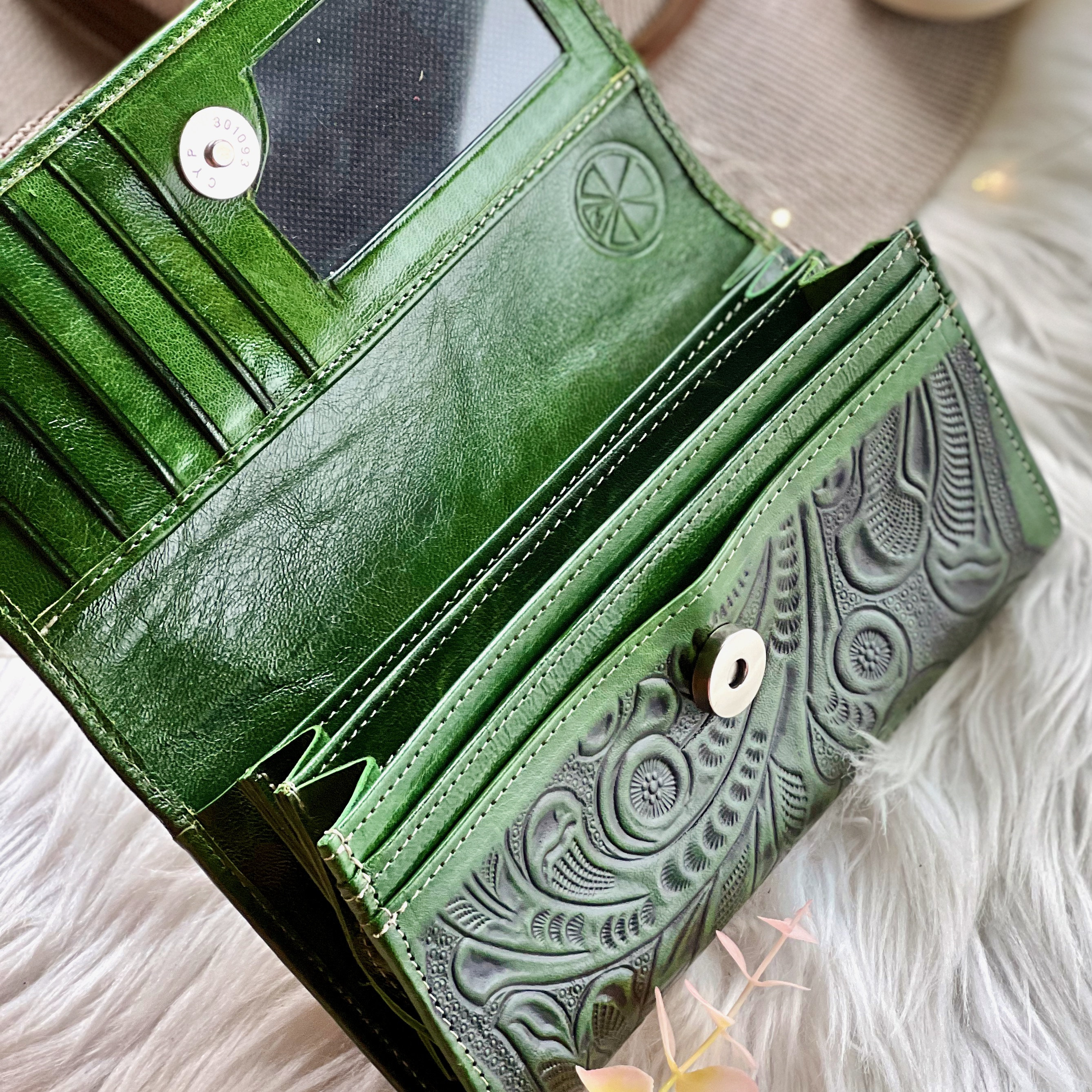 Tooled Leather Wallets for Women • Personalized Gifts for Her • Clutch
