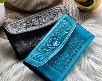 Handmade leather wallets for women• small leather wallets • personalized gifts for women