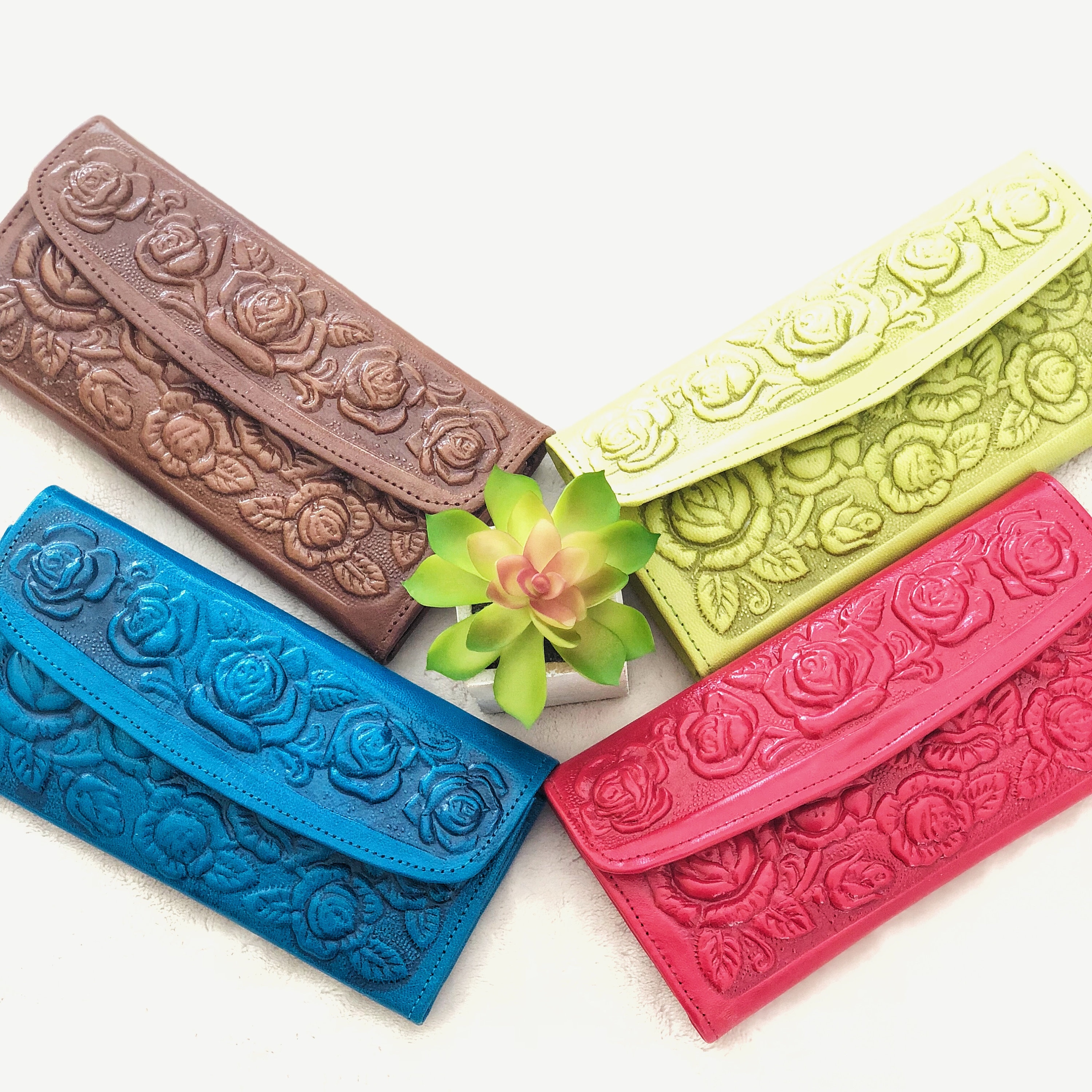 Green Wallet, leather wallet Woman, Boho, Travel wallet, Birthday Gift