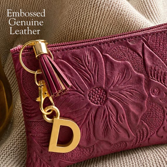 Genuine Leather Makeup Bag: Small Zipper Pouch for Purse