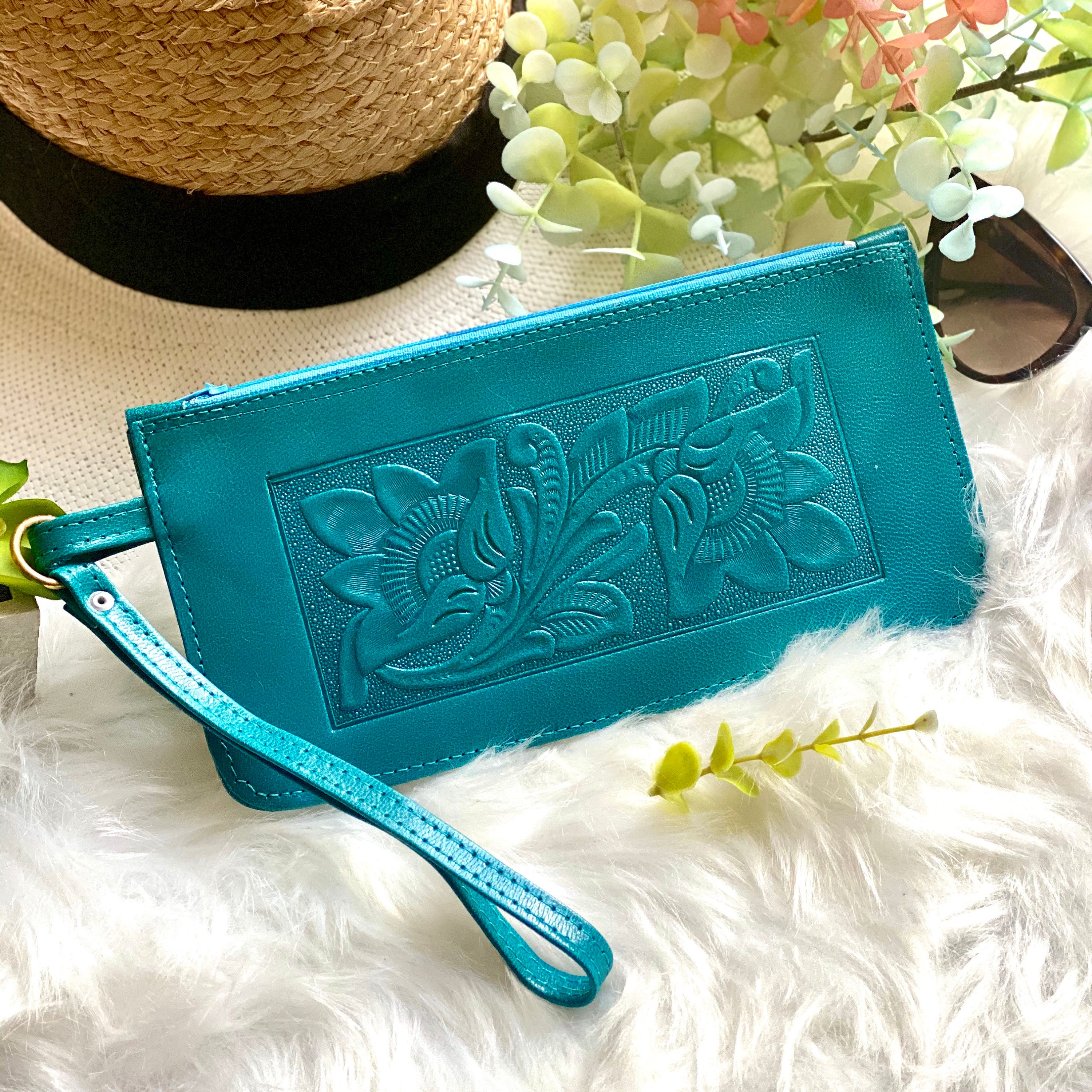 Leather wristlet wallet Wristlet wallet women woman wallet