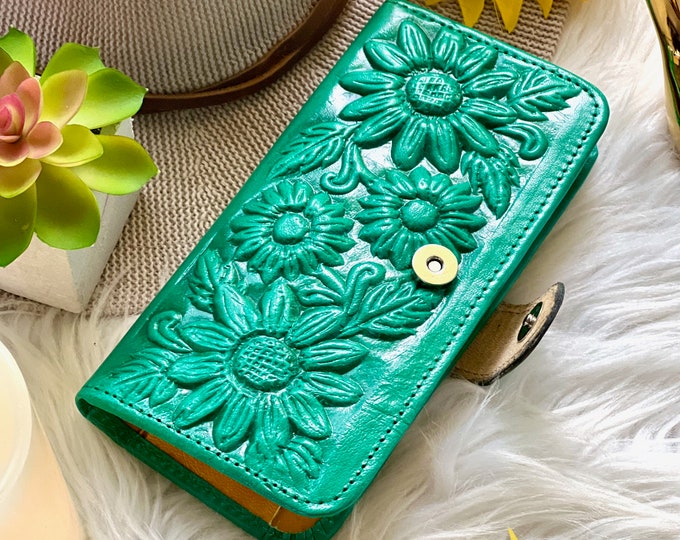 Sunflowers leather woman wallet • cute women wallet • ladies wallets • Flowers wallets • wallets for women • Christmas gifts for her