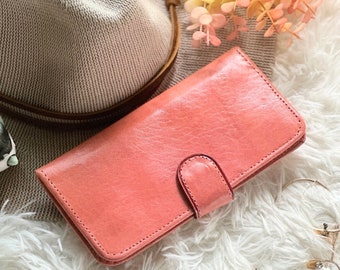 Slim Leather Wallet for Women • Colorful Bifold Wallet • Personalized Gifts for Her • Handmade & Engraved