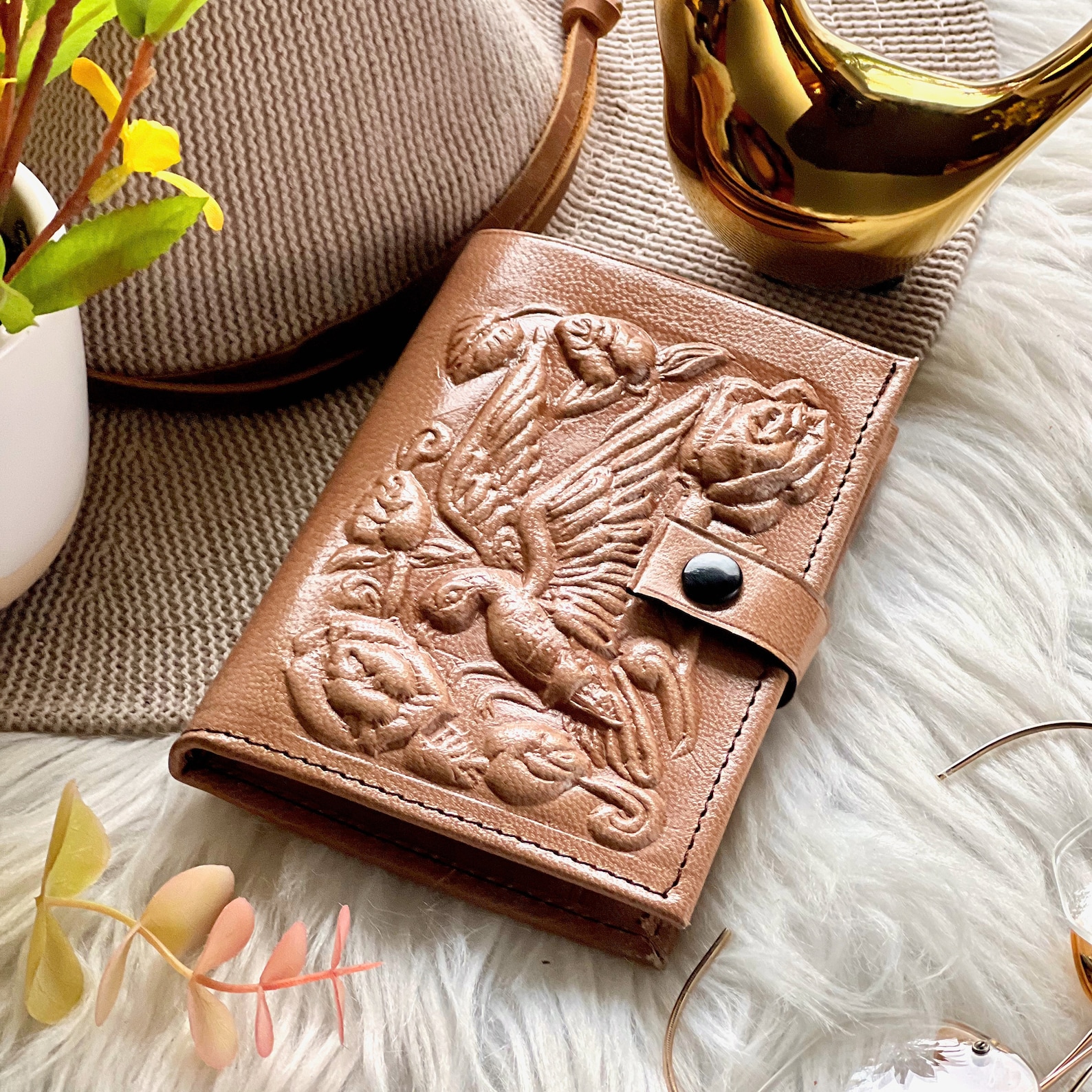 Small Leather Bifold Wallet Leather Women's Wallets Etsy