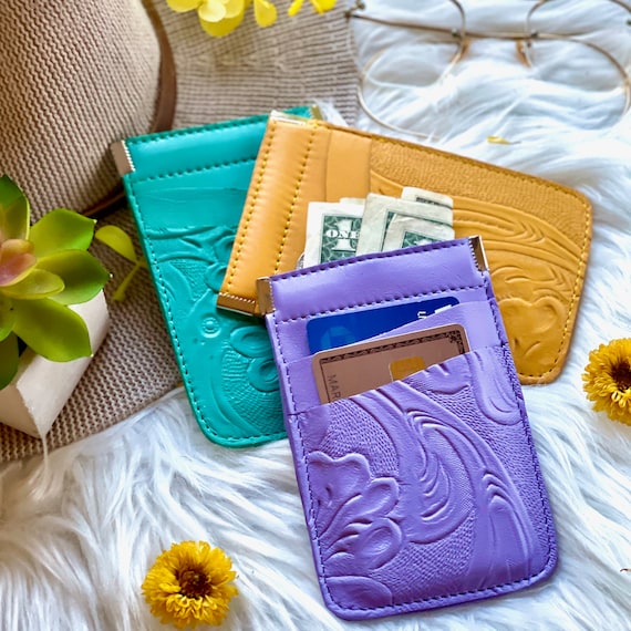 Handmade leather credit cards holders • credit card wallet • squeeze pouch • Gifts for her