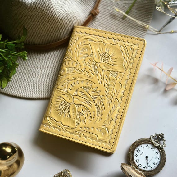 Tooled Leather Passport Cover: Handmade Travel Wallet
