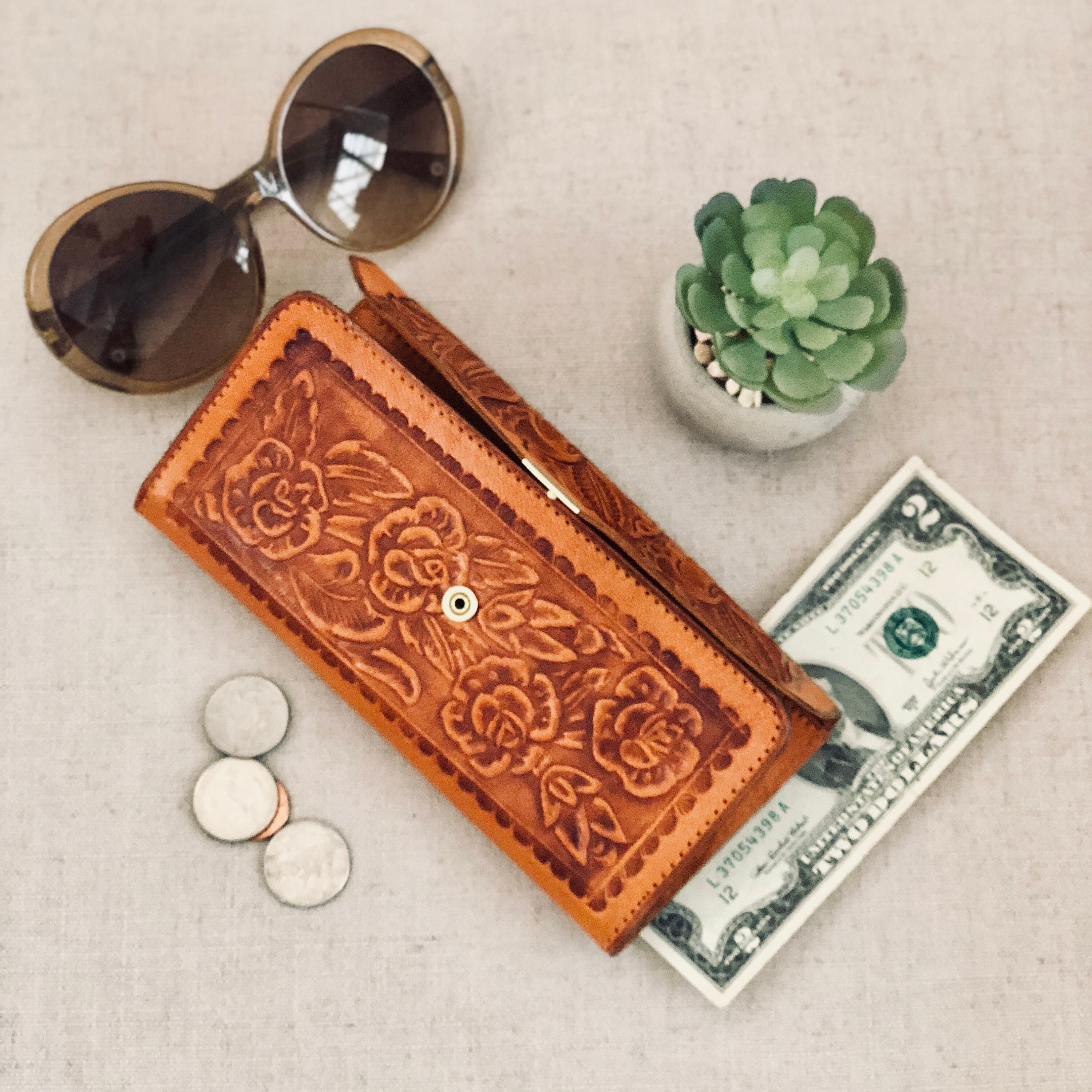 Western Wallet*Leather Wallet*Tooled Leather Wallet*Gift for her*Women