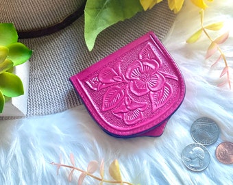 Elegant Leather Coin Purse Collection: Floral Delights and Chic Change Purses