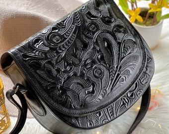 Embossed leather crossbody bags for women • Bohemian bags • Small Bag for women • Gifts for mom