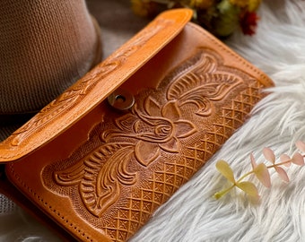 Handmade leather women wallets • Gifts for her • Credit card holder