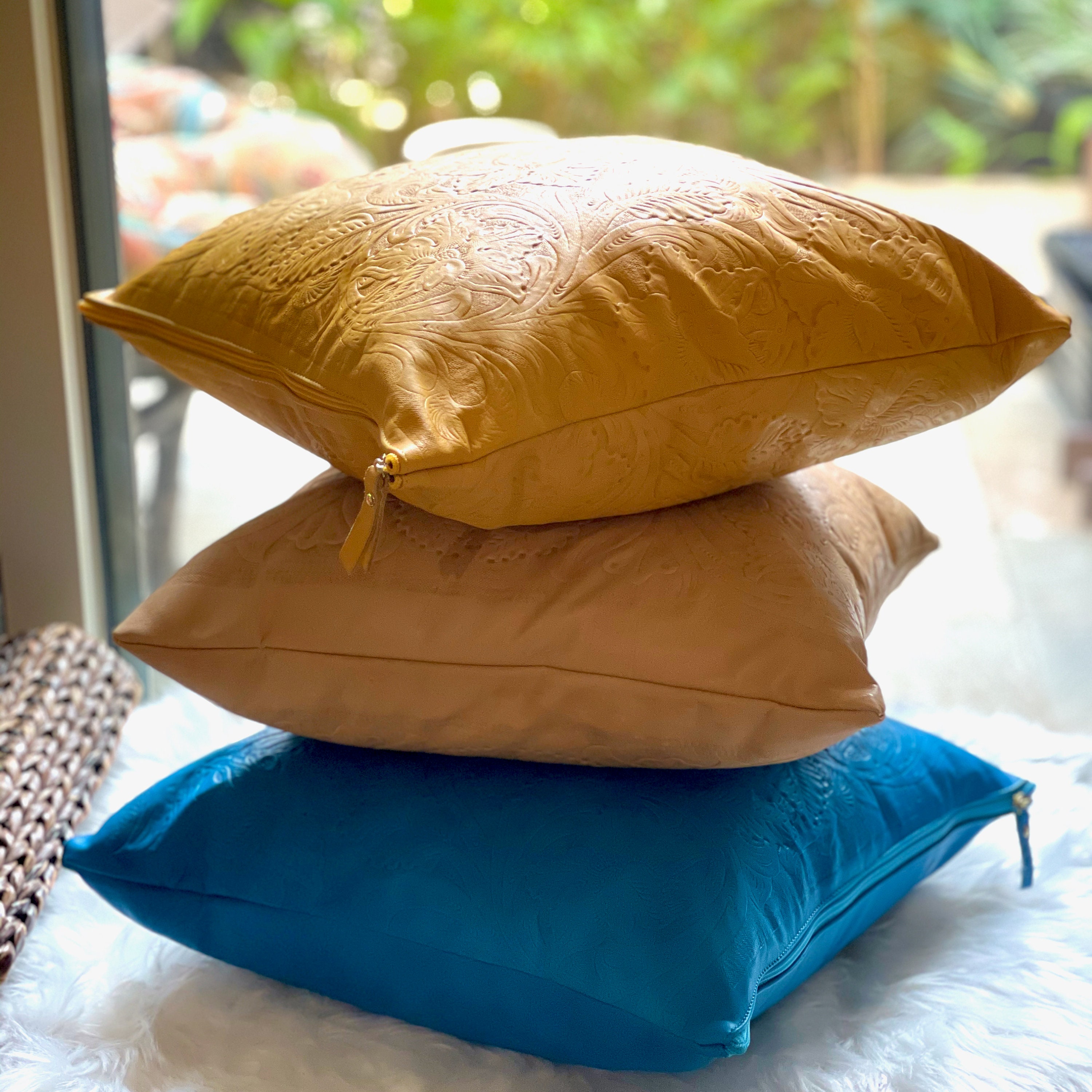 Handmade leather pillow covers• Decorative pillow covers •Housewarming Gift