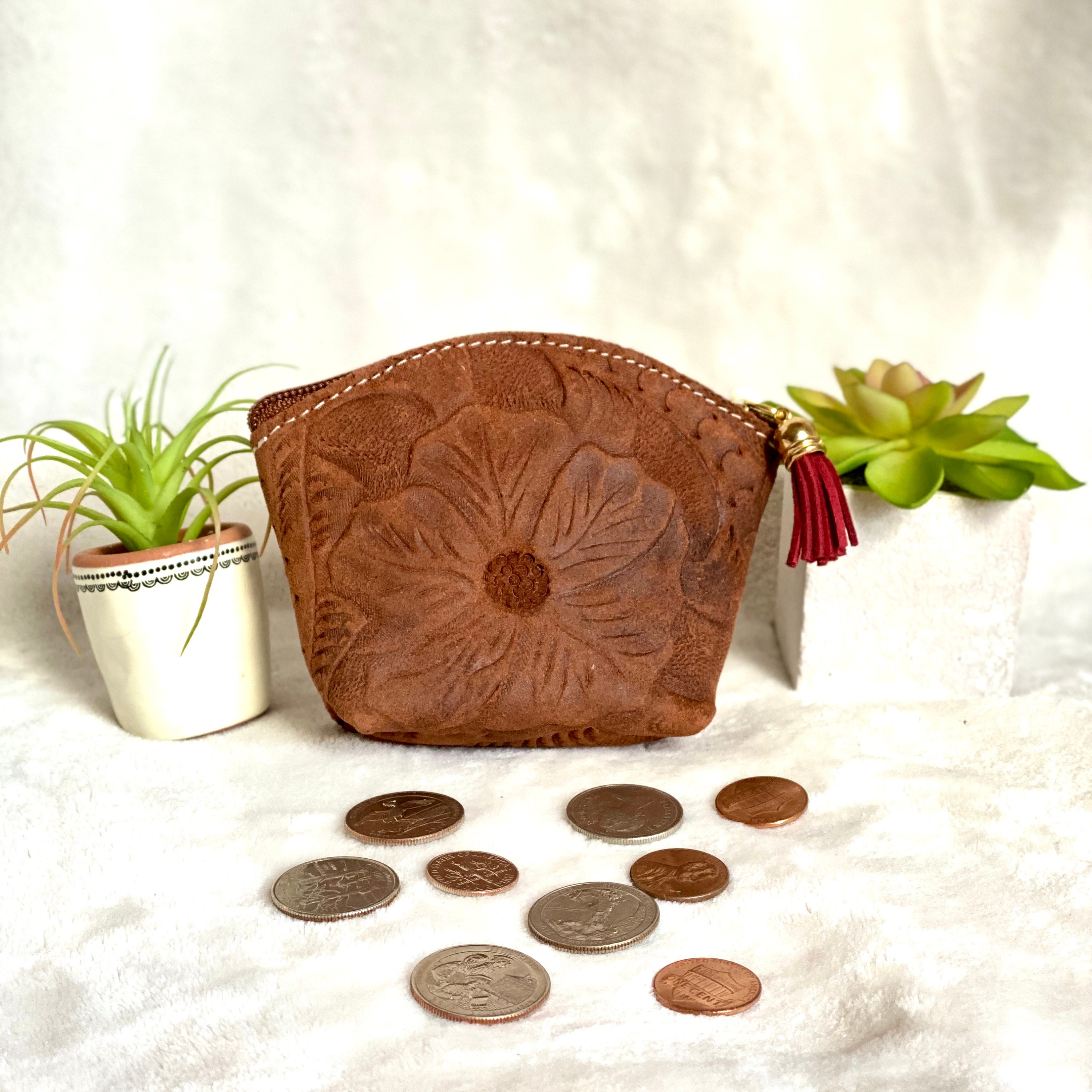 Embossed leather Pouch bag Travel pouch Woman leather pouch