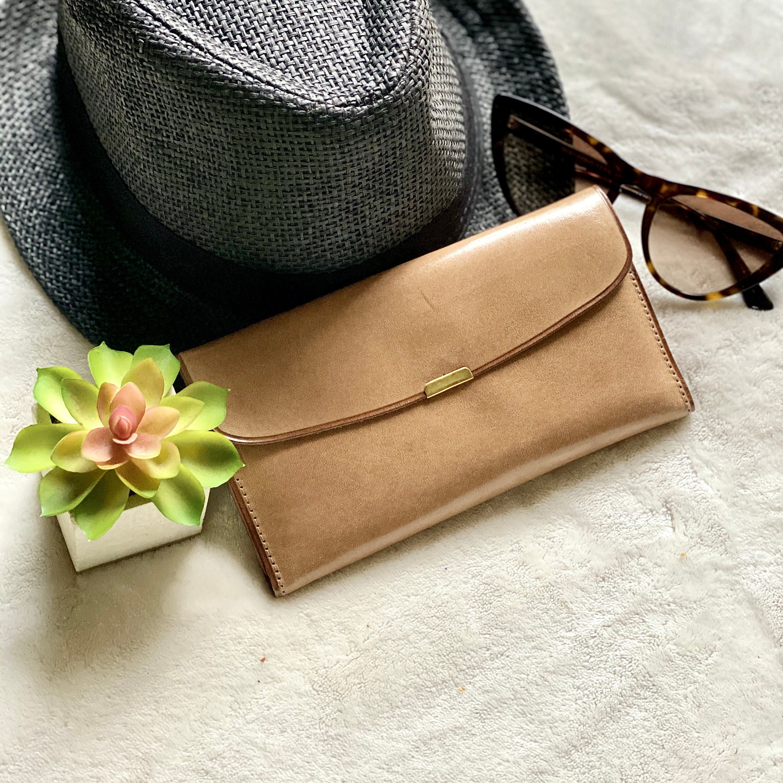 Blue Vintage Style woman Leather wallet - Authentic Leather wallets for