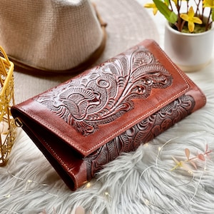 Bolso clutch de cuero hecho a mano • Bolsos crossbody de cuero • regalos para bf