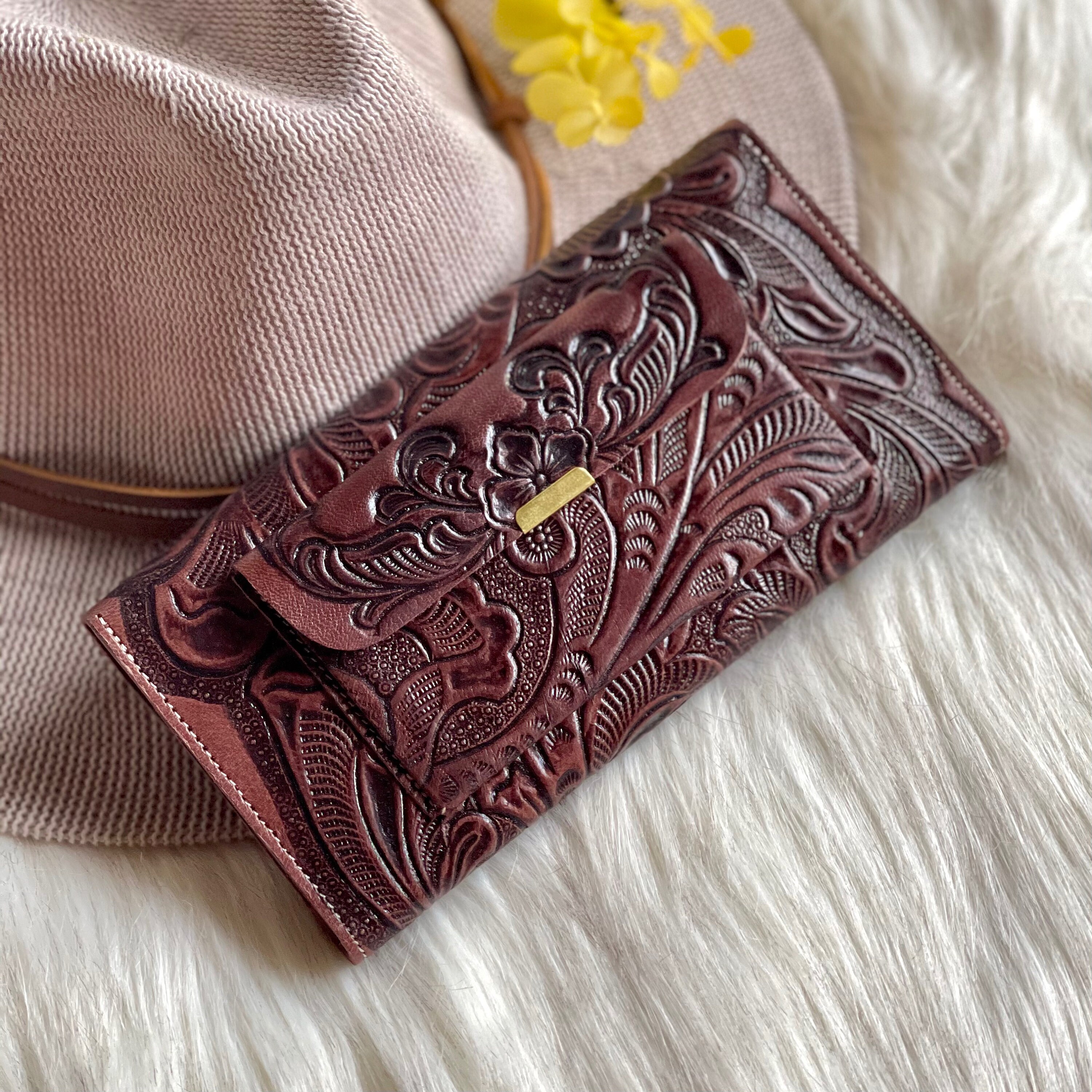 Carteras de cuero artesanal para mujer regalos personalizados para