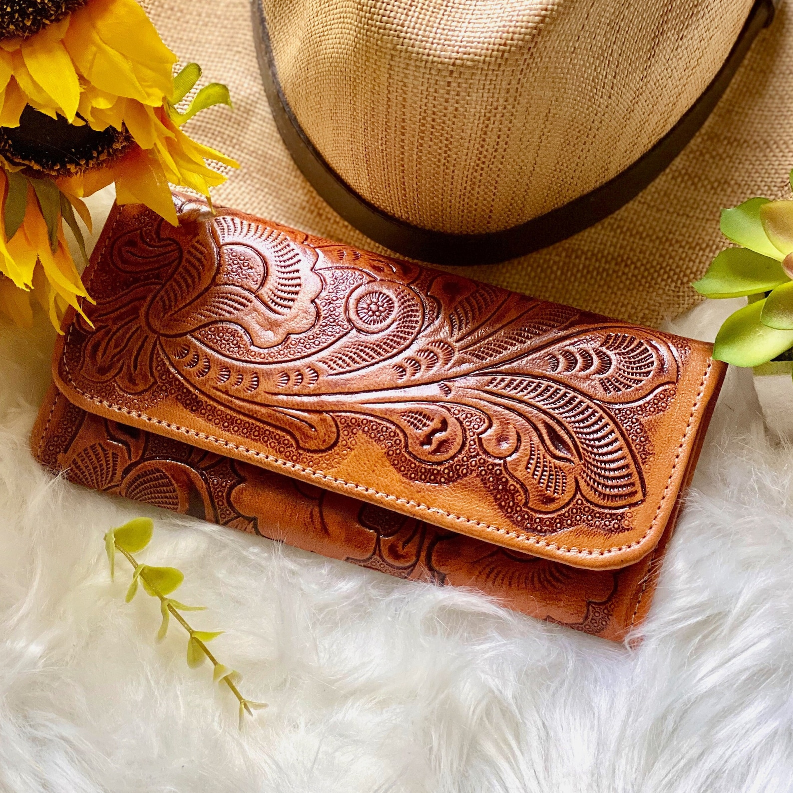 Bohemian Leather Wallet for Women Wallet Women Leather Etsy