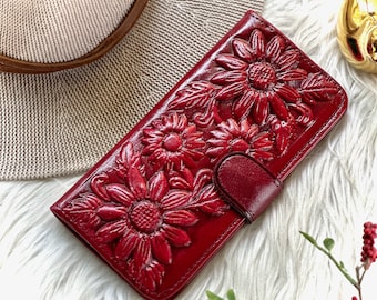 Sunflowers leather woman wallet • cute women wallet • ladies wallets • Flowers wallets • wallets for women • Sunflower Gifts