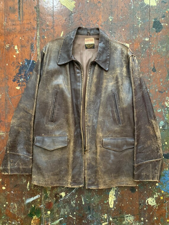 Hercules horsehide half belt jacket