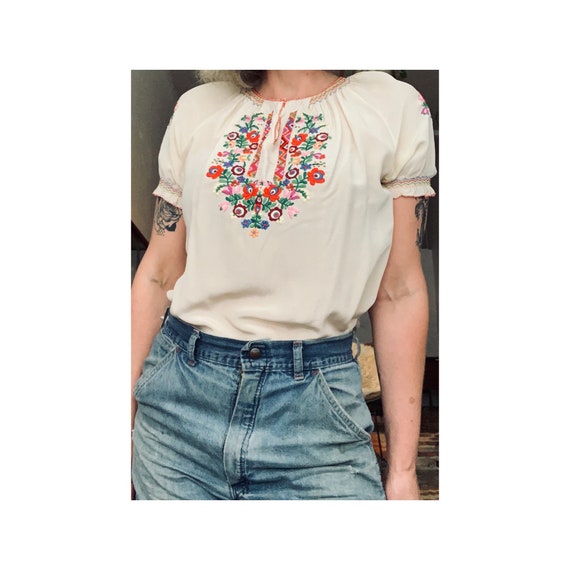 Stunning silk embroidered blouse