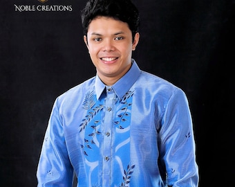 BARONG TAGALOG / Philippine Formal Wear For Men / BLUE Barong