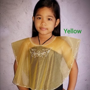 KIDS FILIPINIANA Embroidered and Sequined KIMONA Handmade Philippine National Costume Barong Tagalog Maria Clara Baro at Saya Heritage
