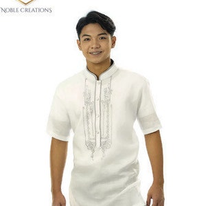 BARONG TAGALOG Linen Gusot Mayaman Filipino National Costume - Etsy Norway