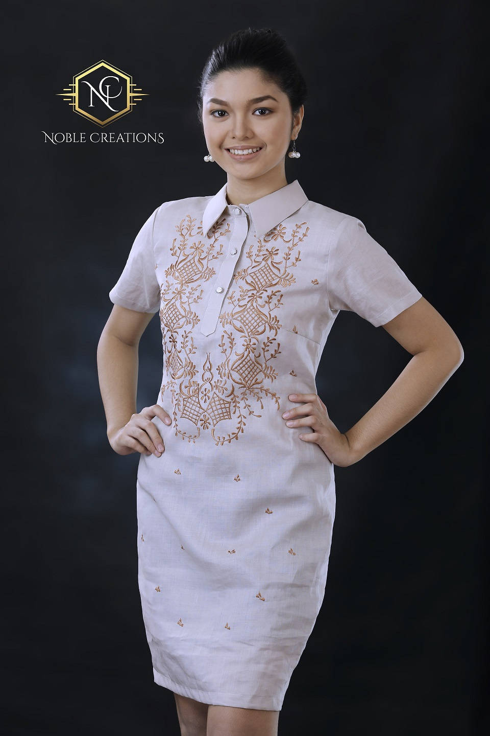 Modern FILIPINIANA Dress Linen BARONG TAGALOG Philippine National modern-filipiniana-dress-linen-barong-tagalog-philippine-national