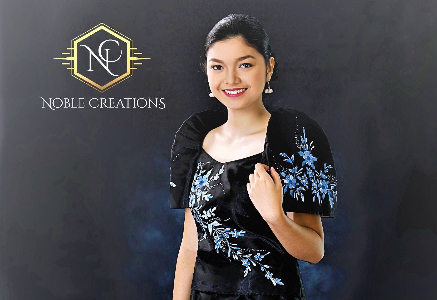 filipiniana dress black