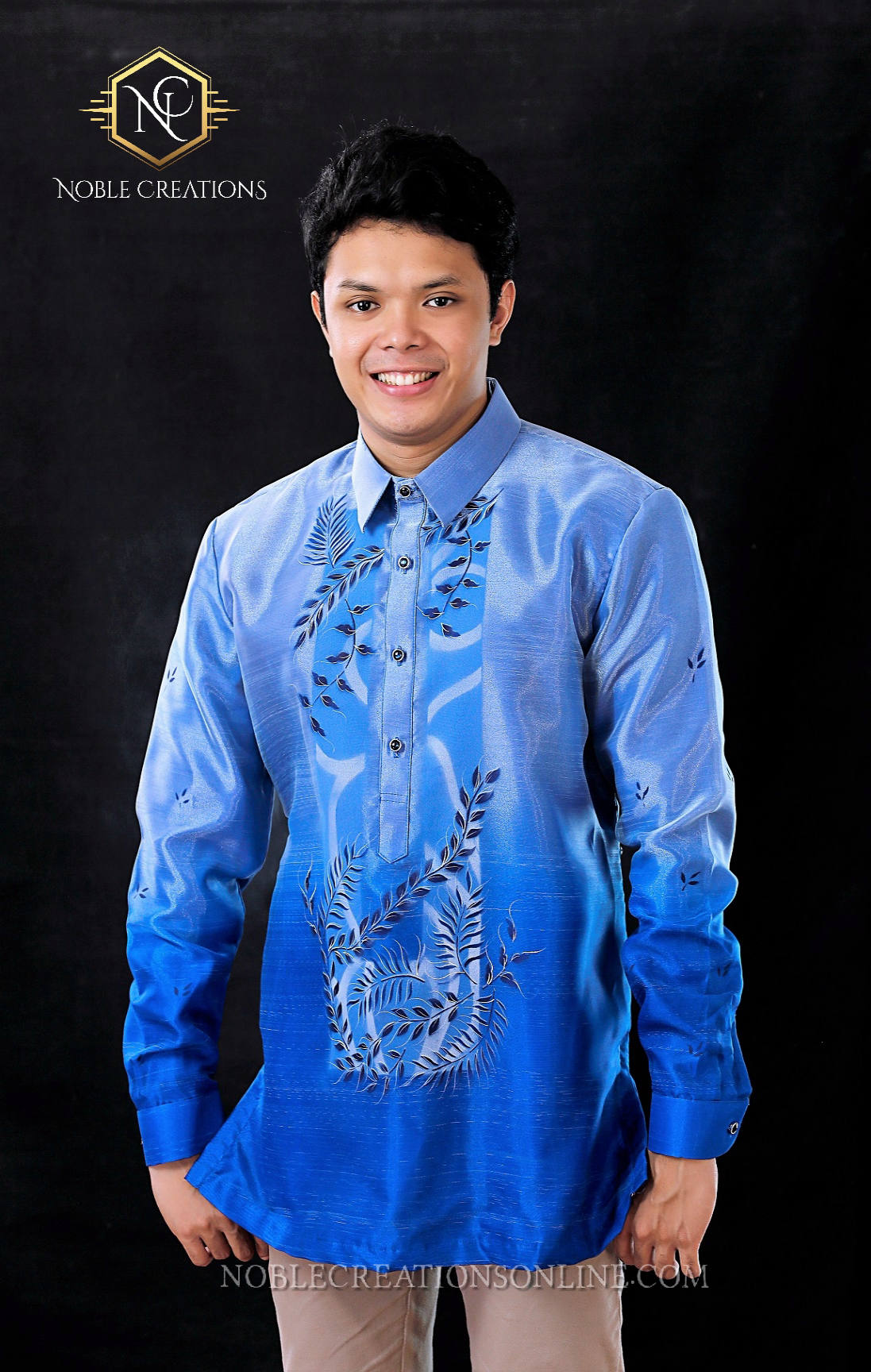 BARONG TAGALOG / Philippine Formal Wear For Men / BLUE Barong