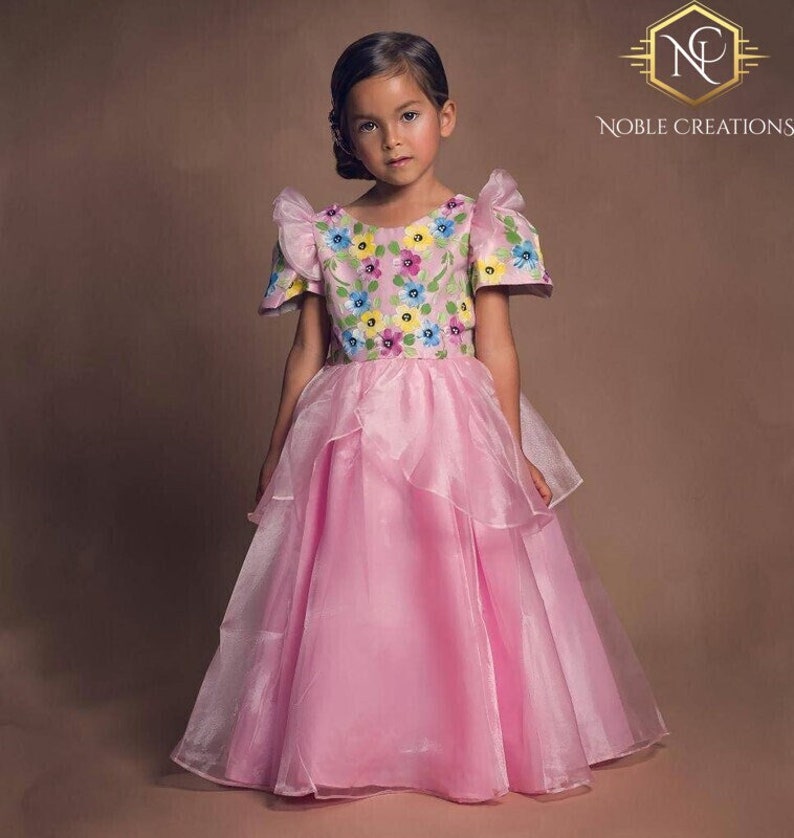KIDS FILIPINIANA Ball Gown Handpainted Mestiza SantaCruzan Philippine