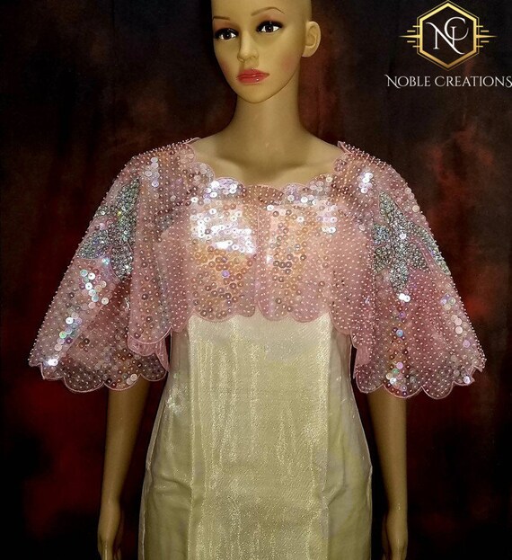 silver filipiniana dress