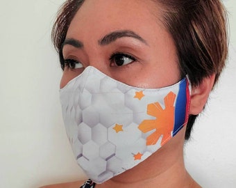 FACE MASK Filipino Flag Inspired Non-Medical Sublimation Washable Dust Mask - White HC