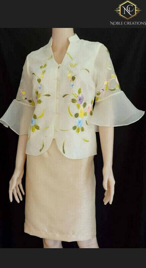 Modern FILIPINIANA HANDPAINTED BLOUSE ...