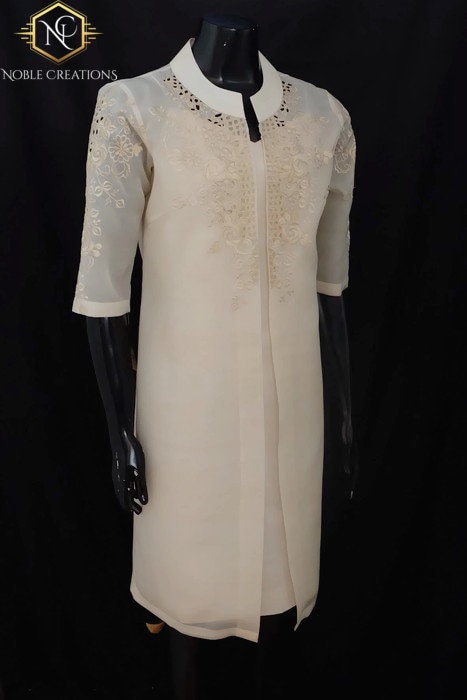 white modern filipiniana dress